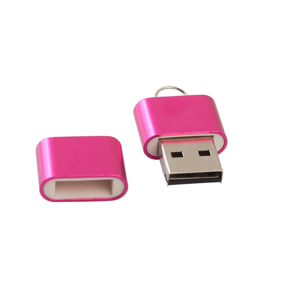 Mini adaptador de lector de tarjetas de memoria, aleación de aluminio, ultrafino, 480 Mbps, USB 2,0 T Flash, TF, Micro SD