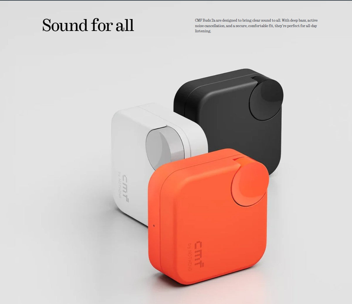 Versión Global CMF by Nothing Buds 2A Auriculares Inalámbricos Intrauditivos con Controlador de 12.4mm, ANC de 42dB, 4 Micrófonos HD, Batería de Larga Duración, Baja Latencia, Bluetooth 5.4