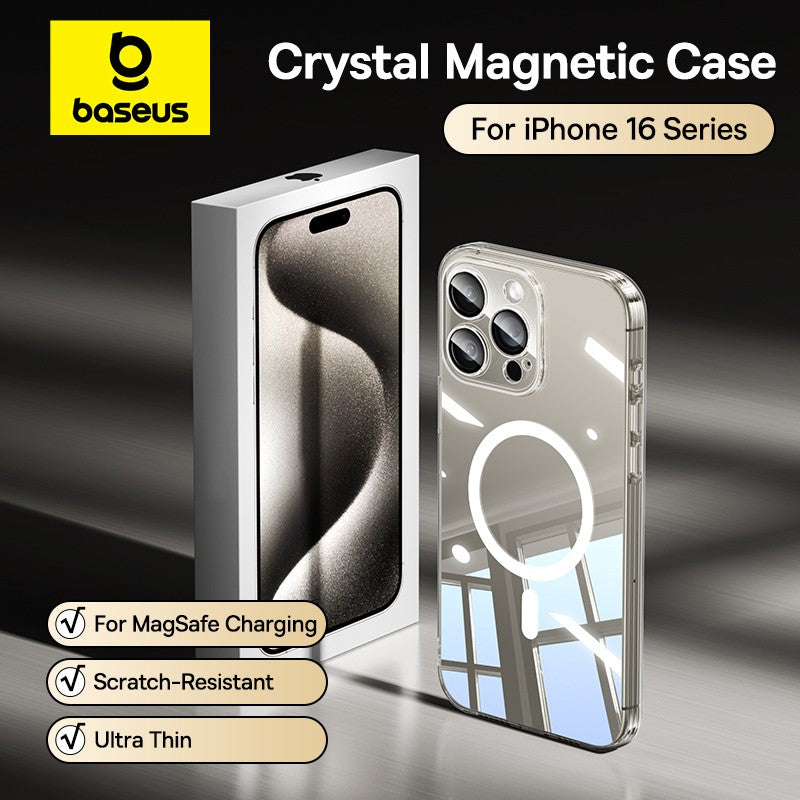 Funda magnética Baseus para iPhone 17 16 15 14 Pro Max para Funda de PC con carga inalámbrica MagSafe para iPhone 13 12 11 Pro Max Funda