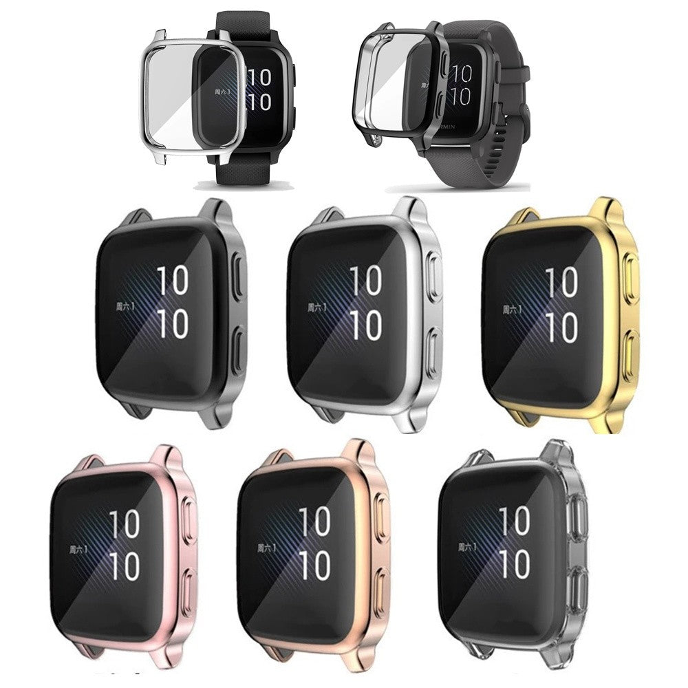Funda galvanizada de TPU para Garmin Venu SQ, Protector de pantalla de parachoques de música