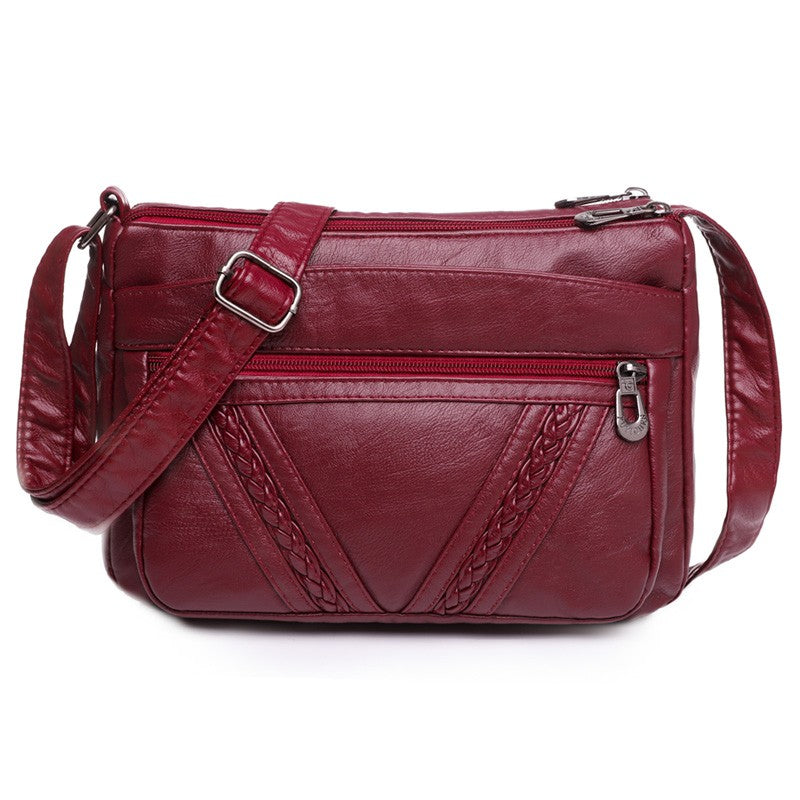 Bolso bandolera de Color liso que combina con todo, bolsos de hombro de alta capacidad para mujer, bolso de mano de piel sintética de alta calidad 2021