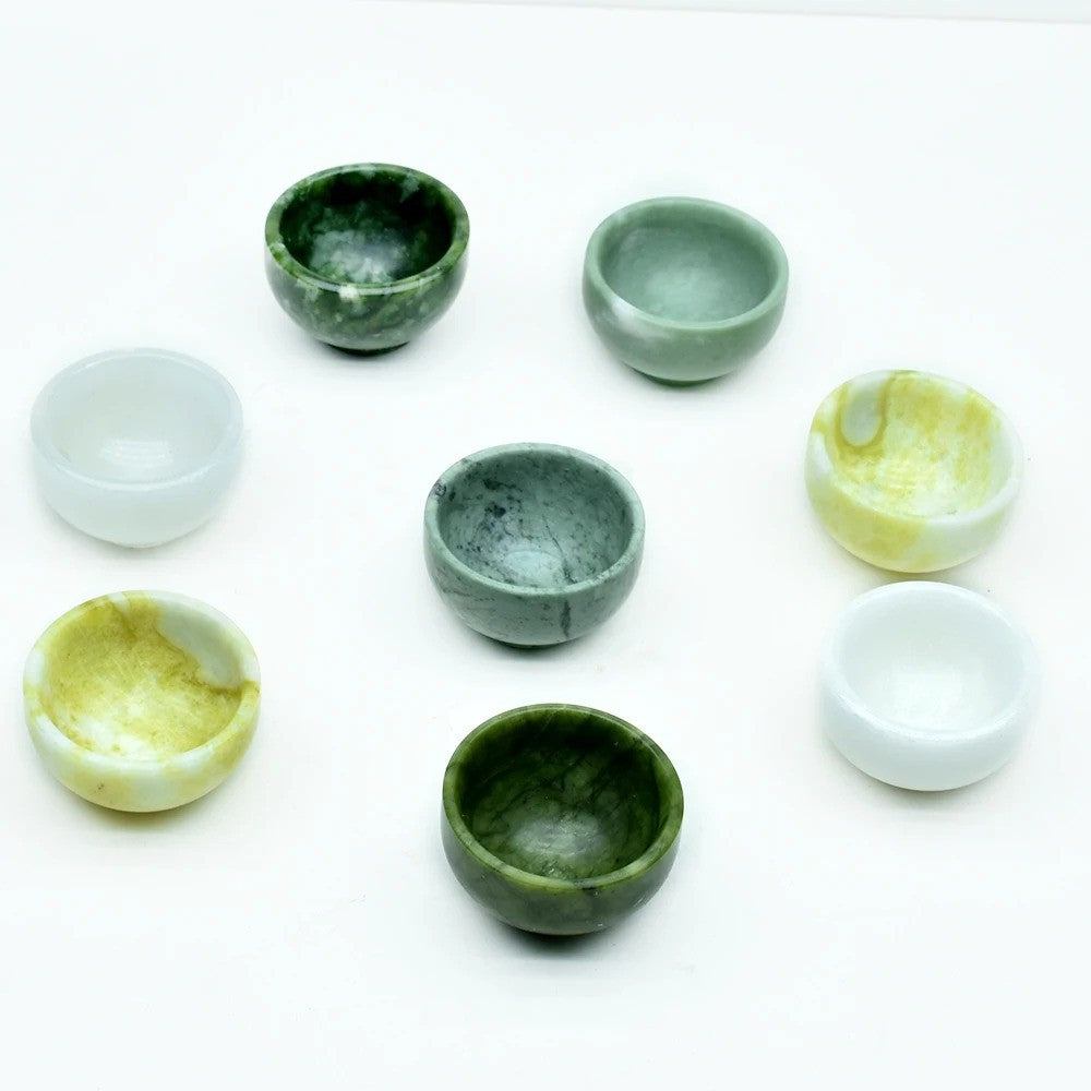 Cuenco de Jade de cristal Natural, taza de cristal, cuenco de Jade de coliflor, taza de cristal de cuarzo Natural, de desmagnetización cuenco, piedra curativa de Reiki, 1PC