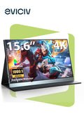 Monitor portátil EVICIV 4K de 15,6" 3840 x 2160 UHD USB-C HDMI 100 % Adobe RGB IPS 3 ms FreeSync Pantalla para juegos de computadora para computadora portátil PS5 Xbox Switch Raspberry Pi Teléfono móvil