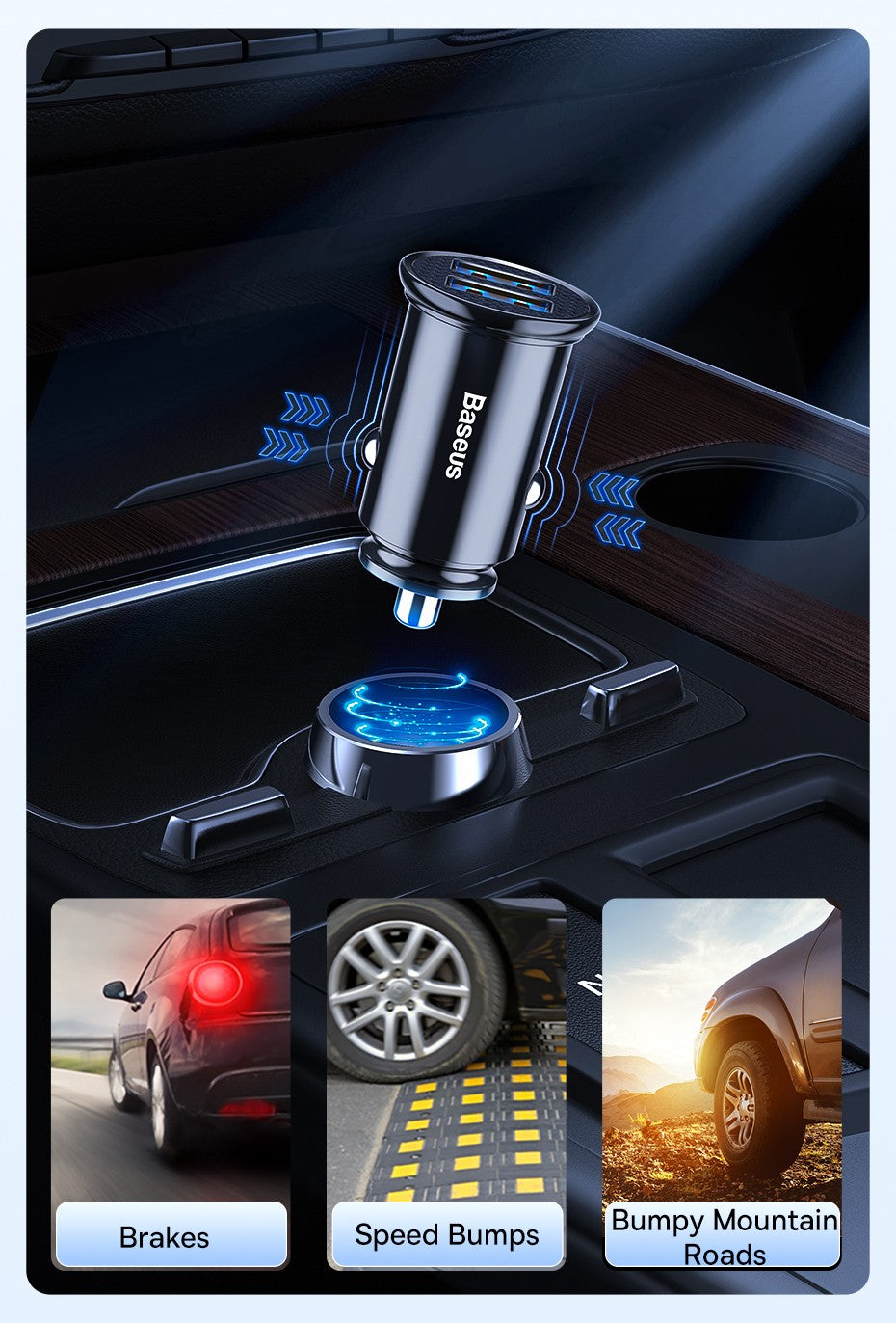 Baseus-cargador USB para coche, dispositivo de carga rápida de 30W, 4,0, 3,0, FCP, SCP, PD, para Xiaomi iPhone16, 15, 14 Pro Max