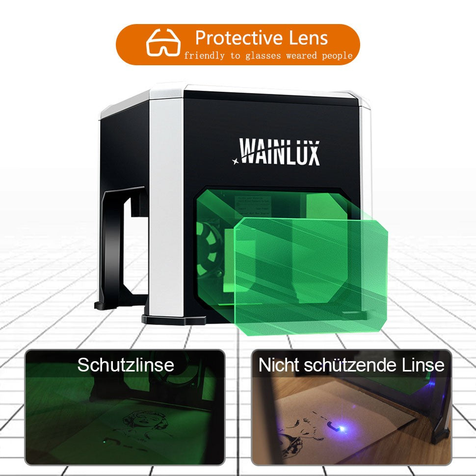 Wainlux-grabador láser K6, impresora de marcado, máquina de carpintería, plástico, 3000mw, Bluetooth