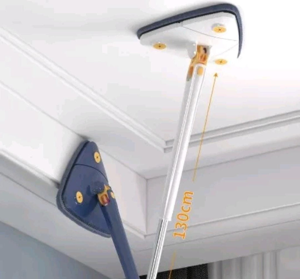 Esfregao-fregona de limpieza ajustable, mopa giratoria de triangulo, 360