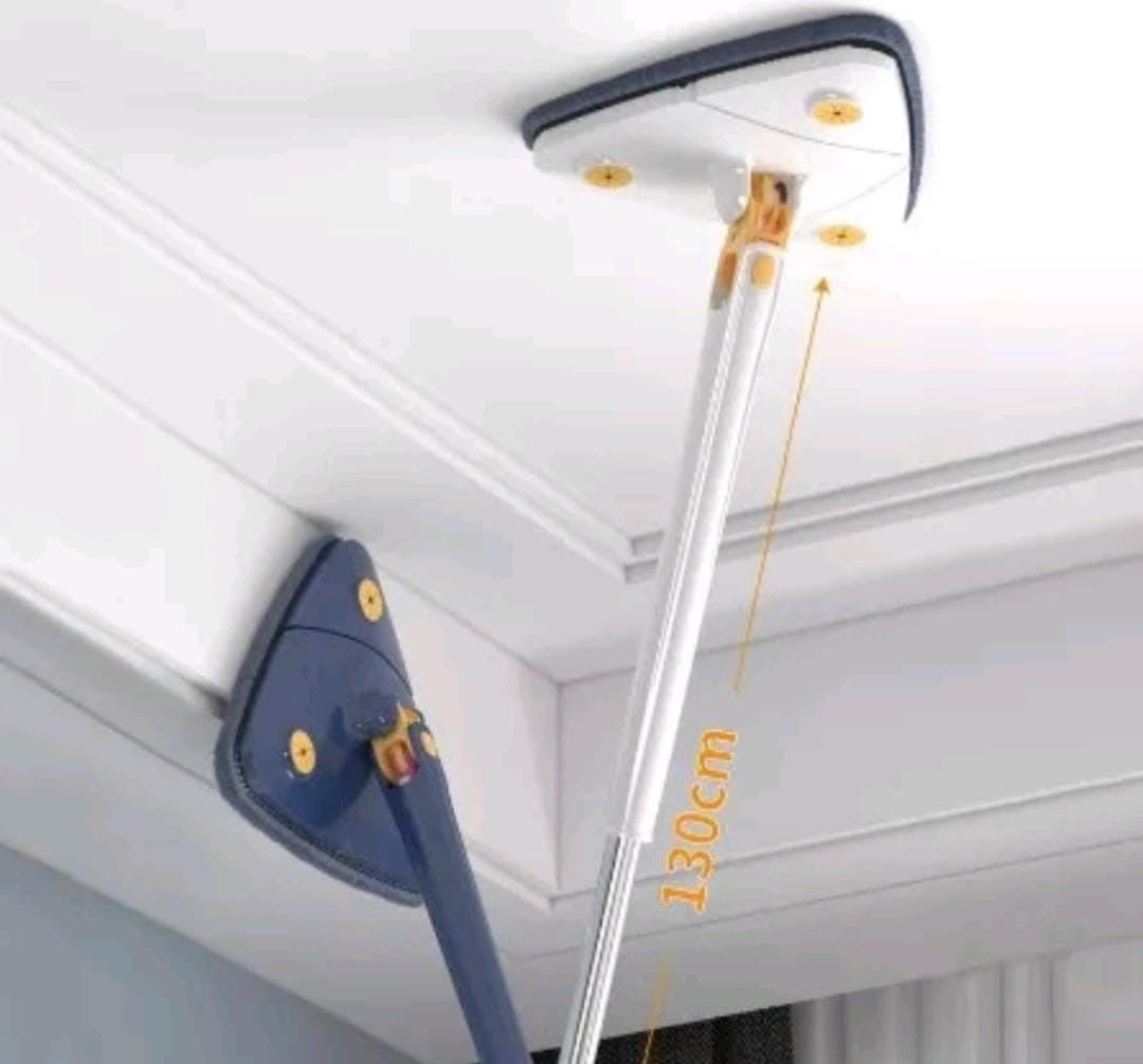 Esfregao-fregona de limpieza ajustable, mopa giratoria de triangulo, 360