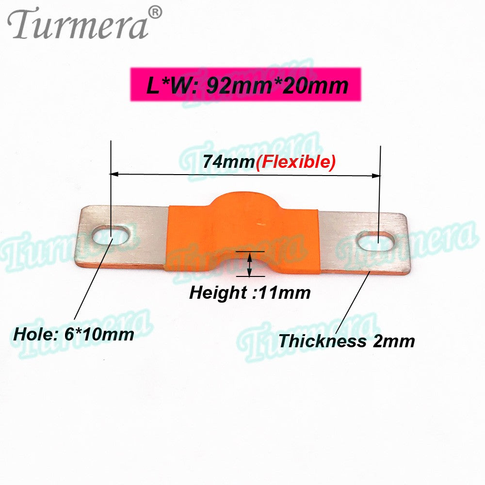Turmera-batería Lifepo4 de 12V, conector de cobre Flexible, 56mm, 74mm, 2mm, 400A, para uso en batería Lifepo4 de 200Ah, 230Ah, 280Ah, 320Ah