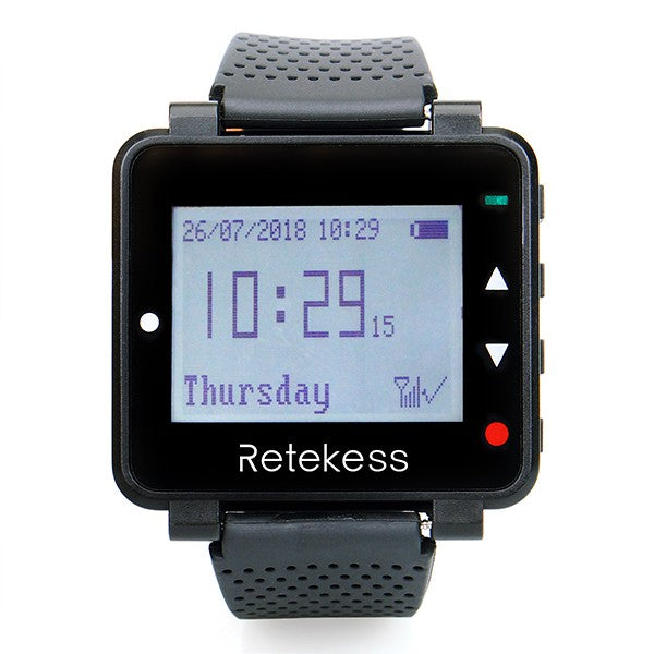 RETEKESS-sistema inalámbrico de llamadas para camarero, buscapersonas para restaurante, receptor de reloj T128, botón de llamada T117, servicio al cliente para cafetería