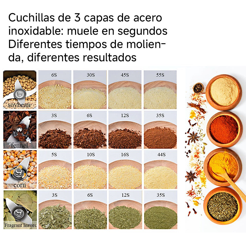 BioloMix 800g 700g Molino triturador de granos, especias, hierbas, cereales, café y alimentos secos, máquina de molienda, molino de harina, trituradora de polvo