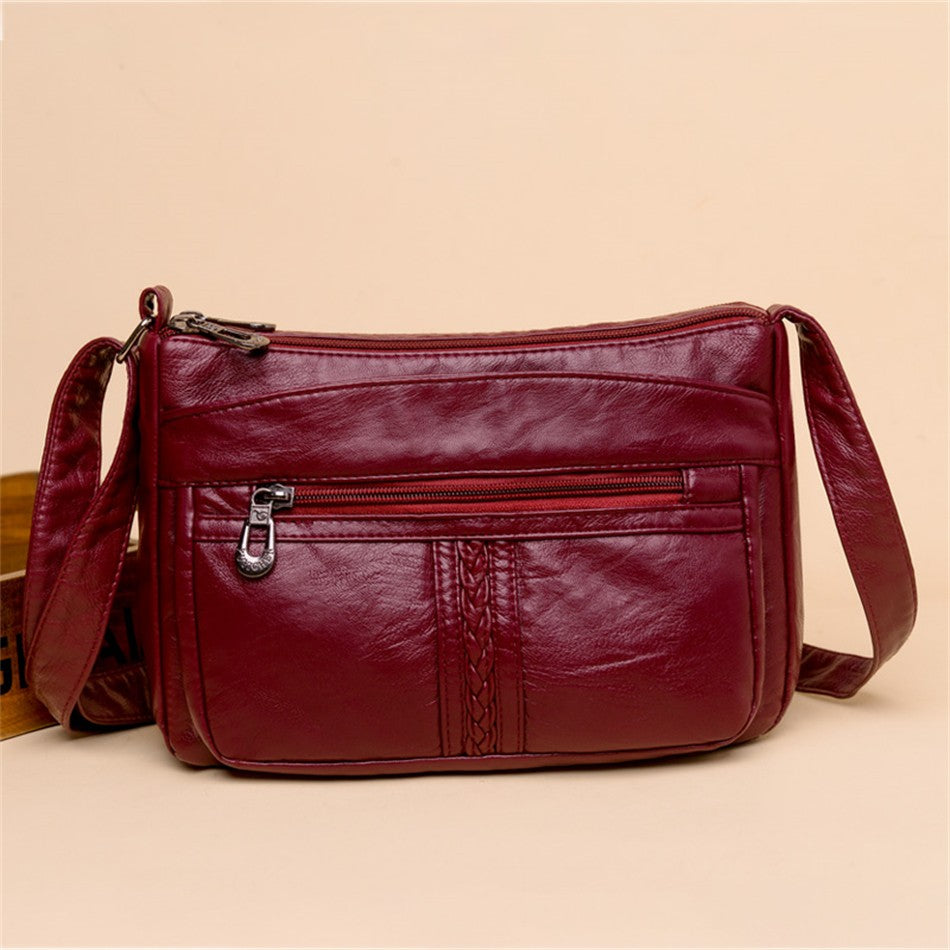 Bolso bandolera de Color liso que combina con todo, bolsos de hombro de alta capacidad para mujer, bolso de mano de piel sintética de alta calidad 2021