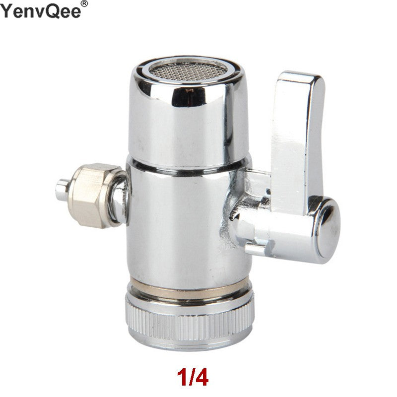 Adaptador de grifo, válvula desviadora, filtro de agua de encimera, Conector de tubo de 1/4 pulgadas para sistema purificador de agua Ro