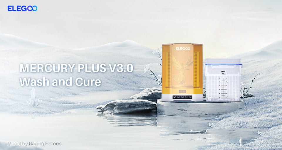ELEGOO MERCURY PLUS V3.0 Máquina de Lavado y Curado 2 en 1 con Mayor Capacidad Compatible con la Mayoría de las Impresoras 3D LCD/DLP/SLA