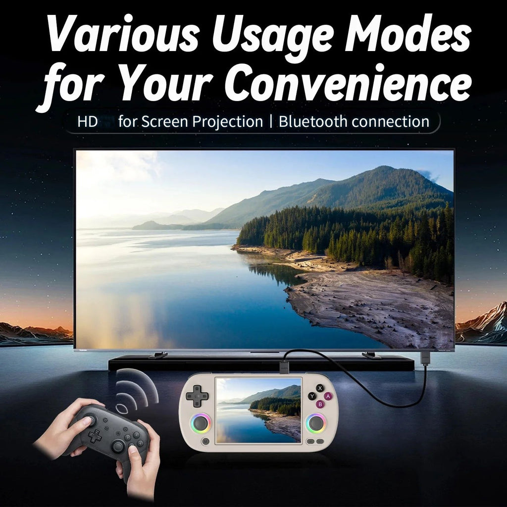 ANBERNIC RG40XX H consola de juegos portátil Retro consolas de videojuegos RG 40XX H 3200mAh 4,0 pulgadas pantalla IPS Joystick iluminación RGB