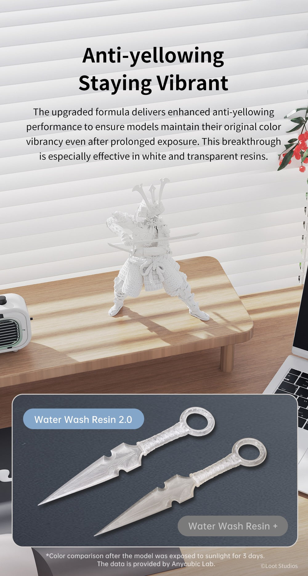 ANYCUBIC-resina de lavado de agua para impresora 3D LCD, alta precisión, bajo olor, baja viscosidad, impresión 3D, fotopolímero estándar, 10KG
