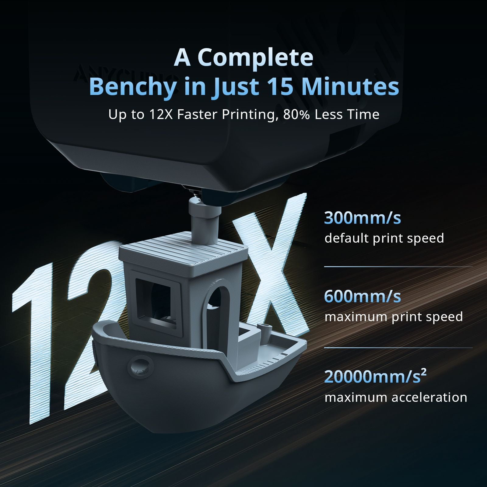 Impresora 3D Anycubic Kobra S1 Max Combo Multicolor, Velocidad Máxima de 600 mm/s con 350 ?   Boquilla de Acero Endurecido para Hotend, 350×350×350 mm
