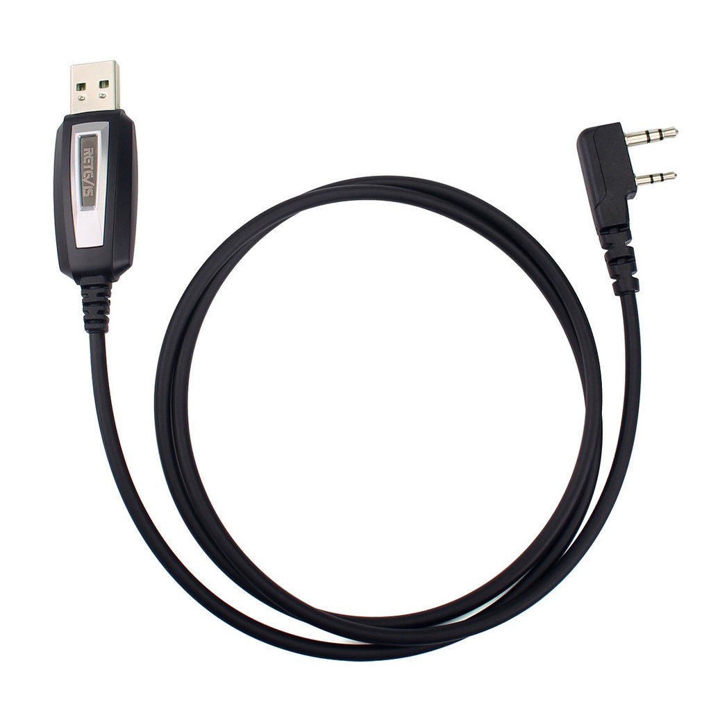 Cable de Programación USB de Dos Pines para Walkie Talkie Retevis TK3107, Compatible con Baofeng UV-5R UV-82 Retevis RA89R/G Ailunce H1, Sistema Win XP/7/8