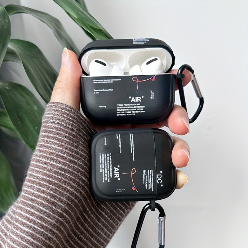 Funda transparente para Airpods negra con estilo, funda para Airpods 4, 2, 3 Pro, 2 generación, funda para Airpod Pro, regalo para auriculares de novio