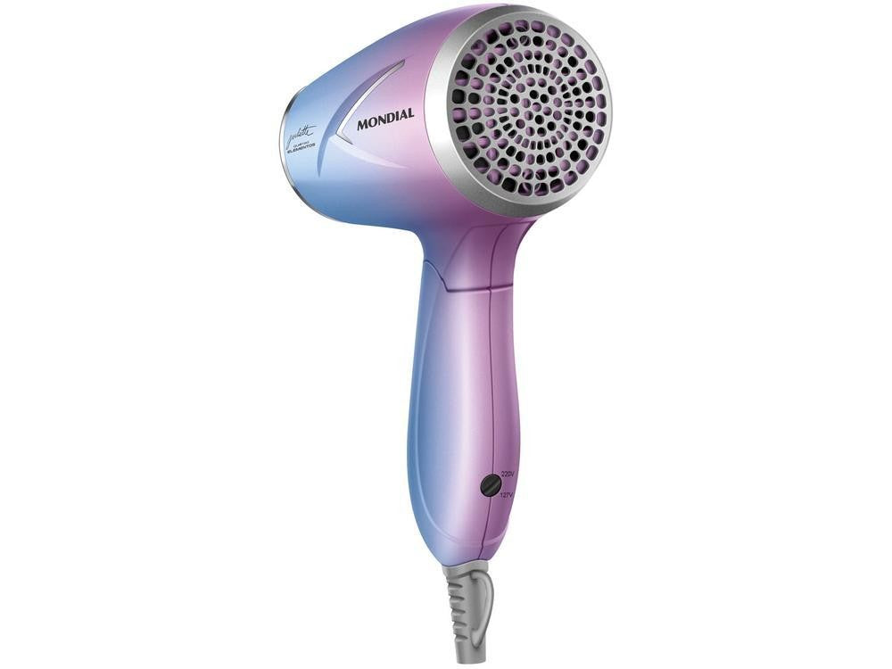 Mondial-secador de pelo plegable, turmalina azul y rosa, 1200W, 2 velocidades, por Juliette Qu4tro Elements
