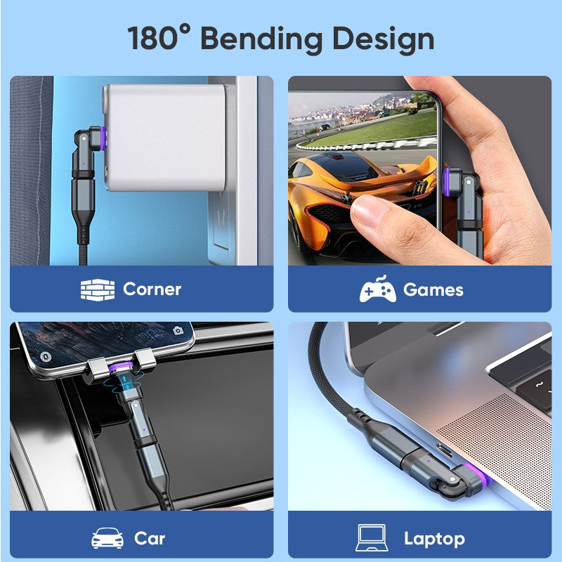 AUFU 16Pin USB C a tipo C adaptador magnético OTG PD 240W carga rápida datos USB C convertidor hembra para Macbook pro Samsung Xiaomi