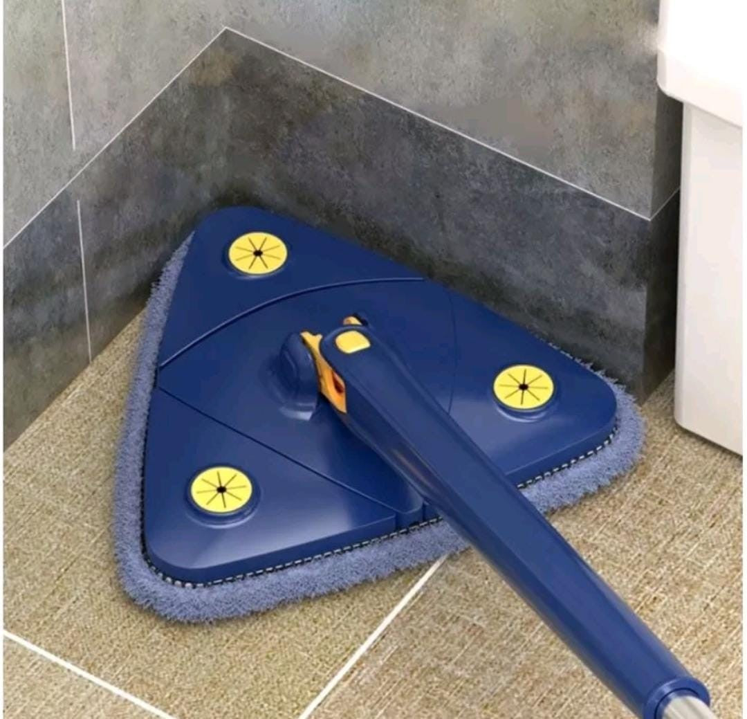 Esfregao-fregona de limpieza ajustable, mopa giratoria de triangulo, 360