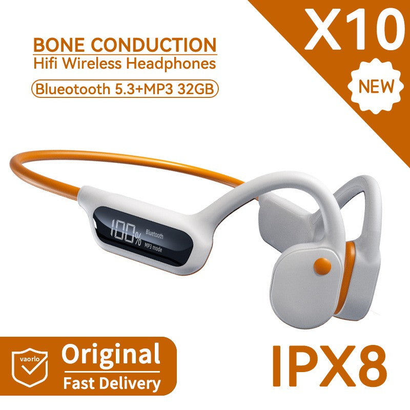 Auriculares Inalámbricos con Conducción Ósea S10/X10, Resistentes al Agua IPX8, Reproductor MP3 Bluetooth de 32 GB, Música HIFI con Bajos, Auriculares Deportivos
