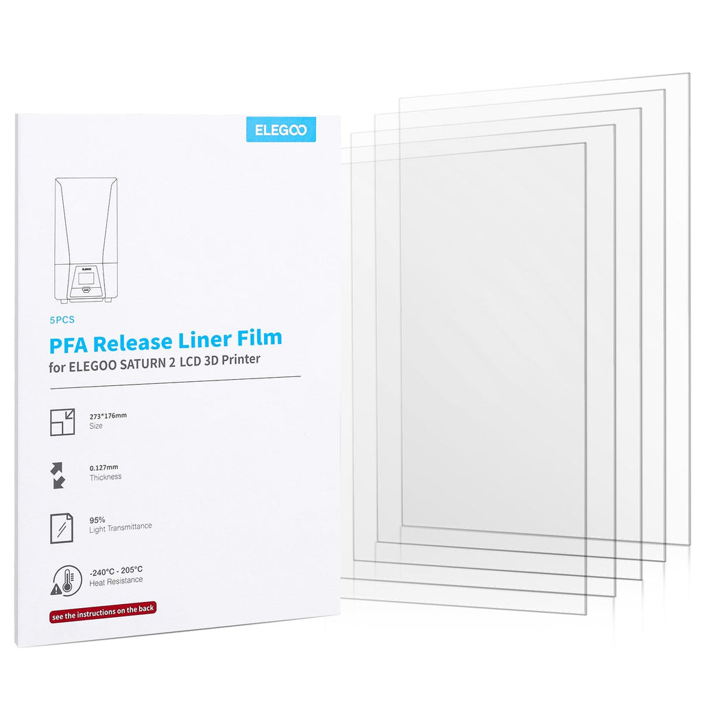 ELEGOO SATURN 2/SATURN 4/SATURN 4 ULTRA PFA V2.0 película de liberación PFA juego 273mm * 176mm para impresoras 3D de luz de resina ELEGOO SATURN