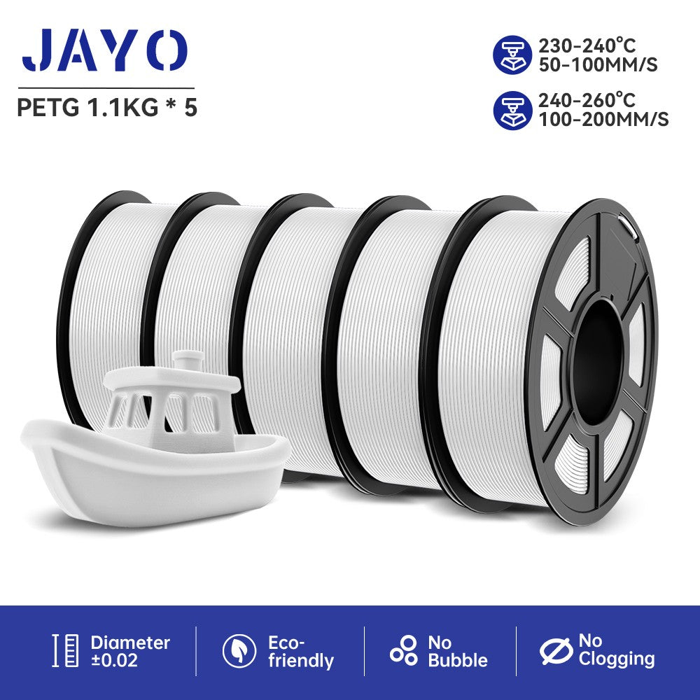 JAYO 5 rollos PLA/PLA Plus/petg/ABS/TPU/PLA meta/PLAYG/HS-PLA filamento de impresora 3D 1,75mm FDM materiales de impresora 3D para impresora 3D