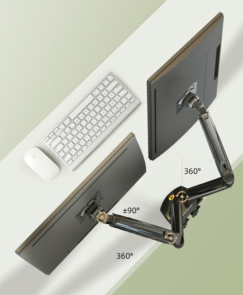 Nuevo Soporte de Escritorio NB F160 con Resorte de Gas para Monitores Duales de 17'-27' con 2 Puertos USB 3.0, Soporte para Monitores con Capacidad de Carga de 2-9 Kg por Brazo