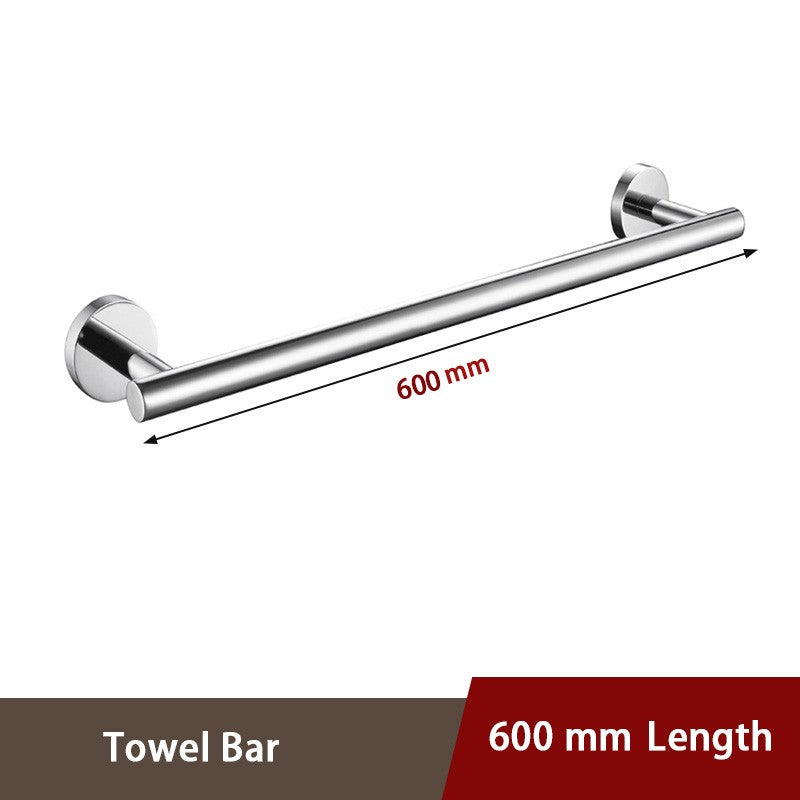Juego de accesorios de baño con espejo brillante, barra de toalla redonda, soporte de papel higiénico, anillo de toalla, gancho para bata, bricolaje de acero inoxidable