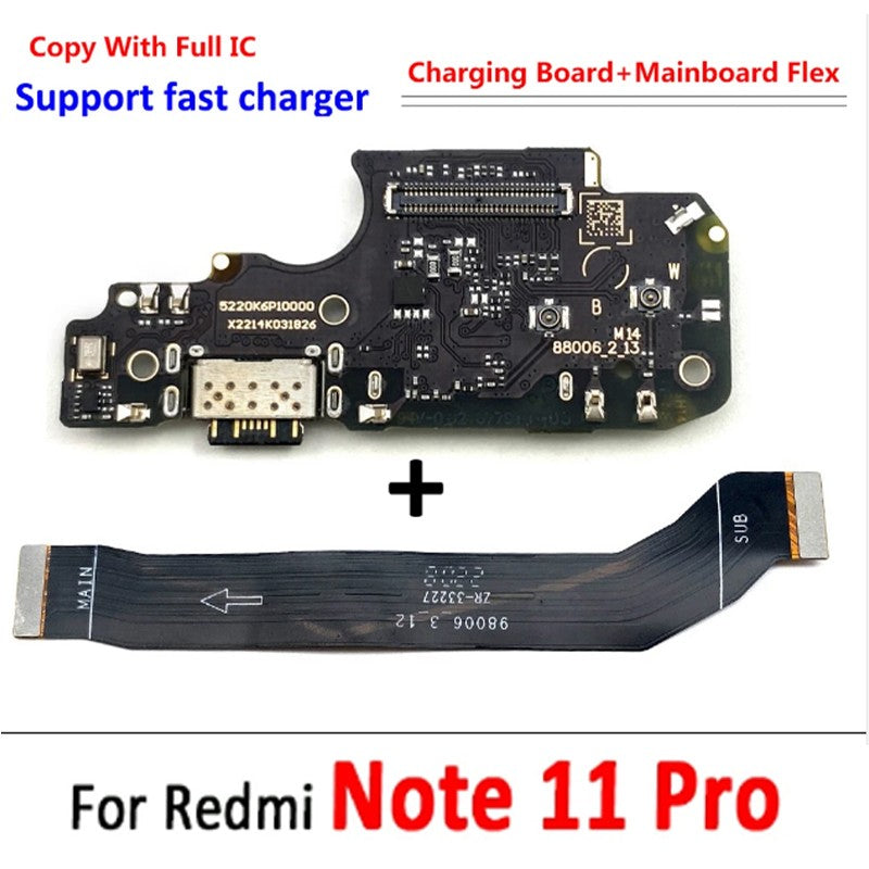 Nuevo puerto de carga USB conector de placa base principal FPC Cable flexible para Xiaomi Redmi Note 9 10 7 Pro 10S 11 4G 5G 8 rápido