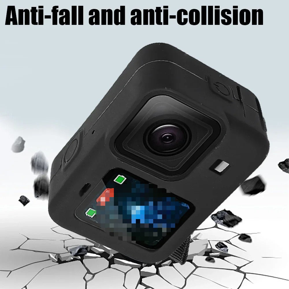 Para GoPro Hero 12 11 10 9 funda de silicona funda protectora cordón Protector de pantalla de vidrio templado tapa de lente para GoPro12 Pro11 10