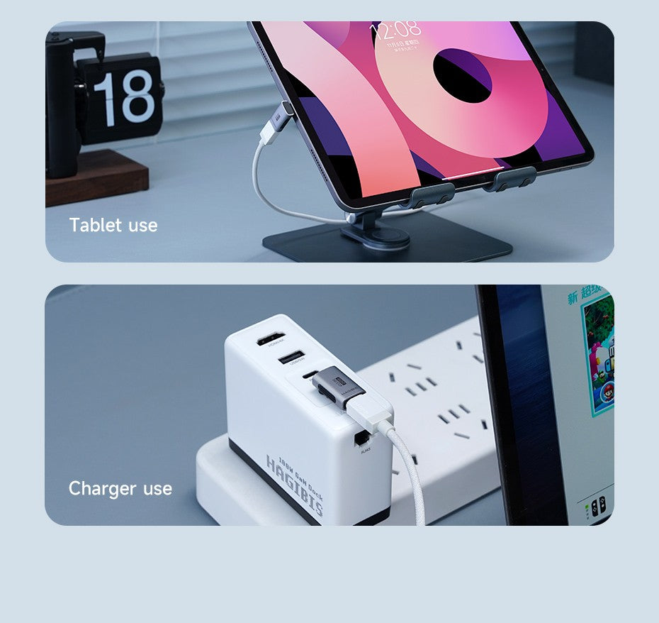 Hagibis-Adaptador USB C a C de 240W, 40Gbps, 8K, 60Hz, convertidor de 90 grados, adaptador USB4 para tableta Thunderbolt 4/3 MacBook iPhone 17 Pro