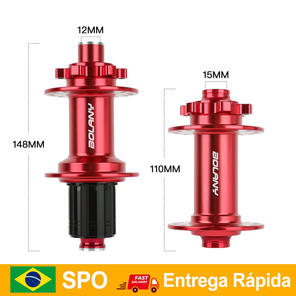 Enviado do Brasil BOLANY MTB Cubo Boost Cube MS 6 Pinos 110x15 Cubo Barulhento para Bicicleta de Montanha 32 Furos Cubo de Bicic
