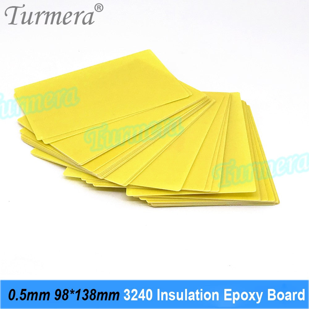 Turmera 3240 Placa de aislamiento epoxi 0,5mm de espesor 98*138mm para 3,2 V 30Ah 32Ah 40Ah 280Ah 12,8 V Lifepo4 paquete de baterías uso Diy