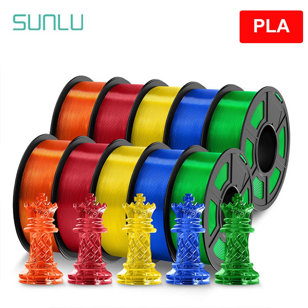 Filamento SUNLU 10KG 3D PLA/PLA PLUS/PETG/filamnet ABS fácil 1,75mm 10 rollos 1KG filamento de impresora 3D bien herido para impresora 3D