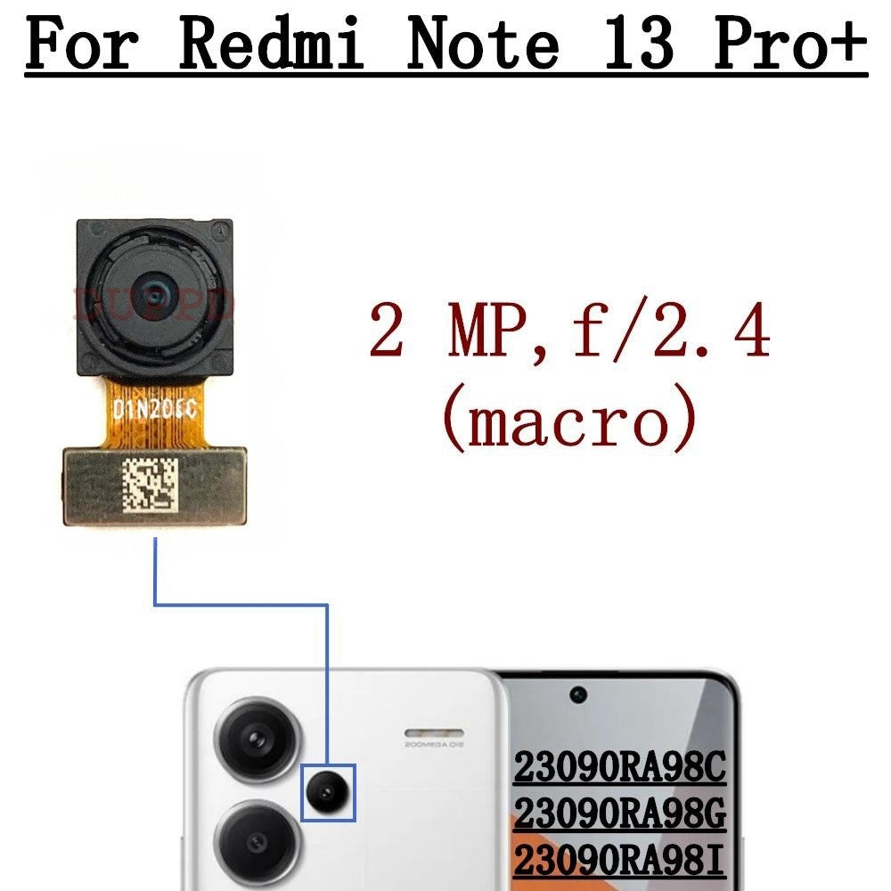 Cámara trasera delantera para Xiaomi Redmi Note 13 Pro + Plus 5G Selfie módulo de cámara Frontal ancha trasera Cable flexible repuestos