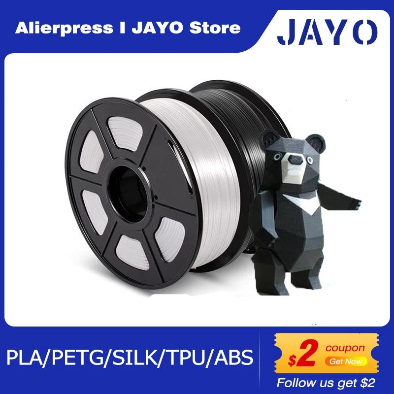 Filamento de impresora 3D JAYO PLA/PETG/SILK/TPU/ABS 1,75mm 2 rollos de materiales de impresión 3D para impresora 3D envío gratis