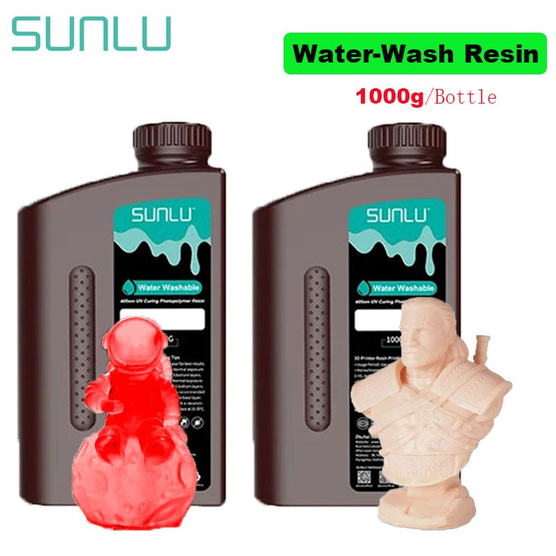 Resina 3D SUNLU de 2 kg, tipo ABS/estándar/lavable con agua, resina UV de 405 nm para la mayoría de las impresoras 3D SLA/DLP/LCD, material sensible a la luz UV, 1 kg