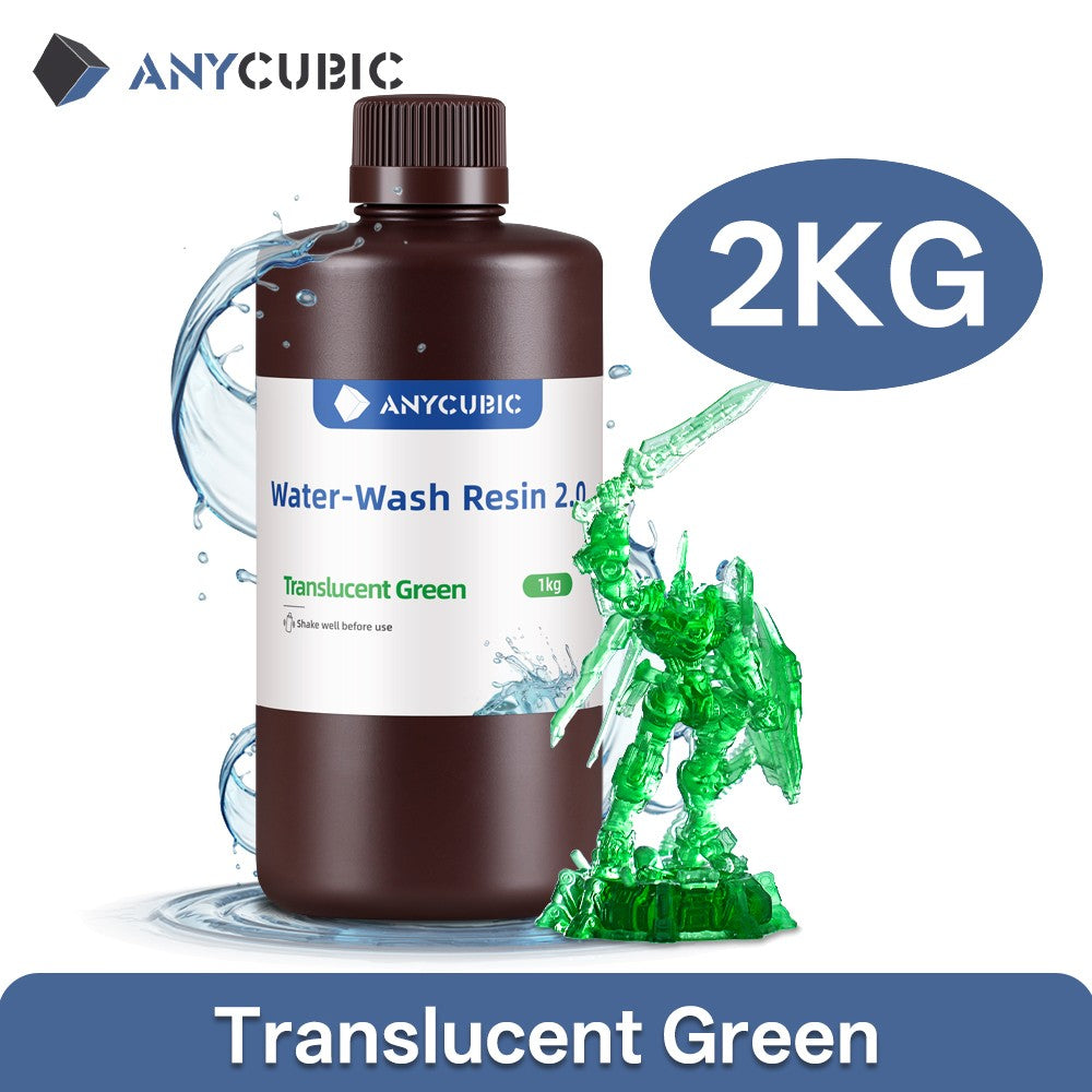 Anycubic Resina de lavado de agua Impresoras 3D Resina Lavable con agua 365-405nm para LCD DLP Photon M3 Plus Max 7K mono 6K Impresión