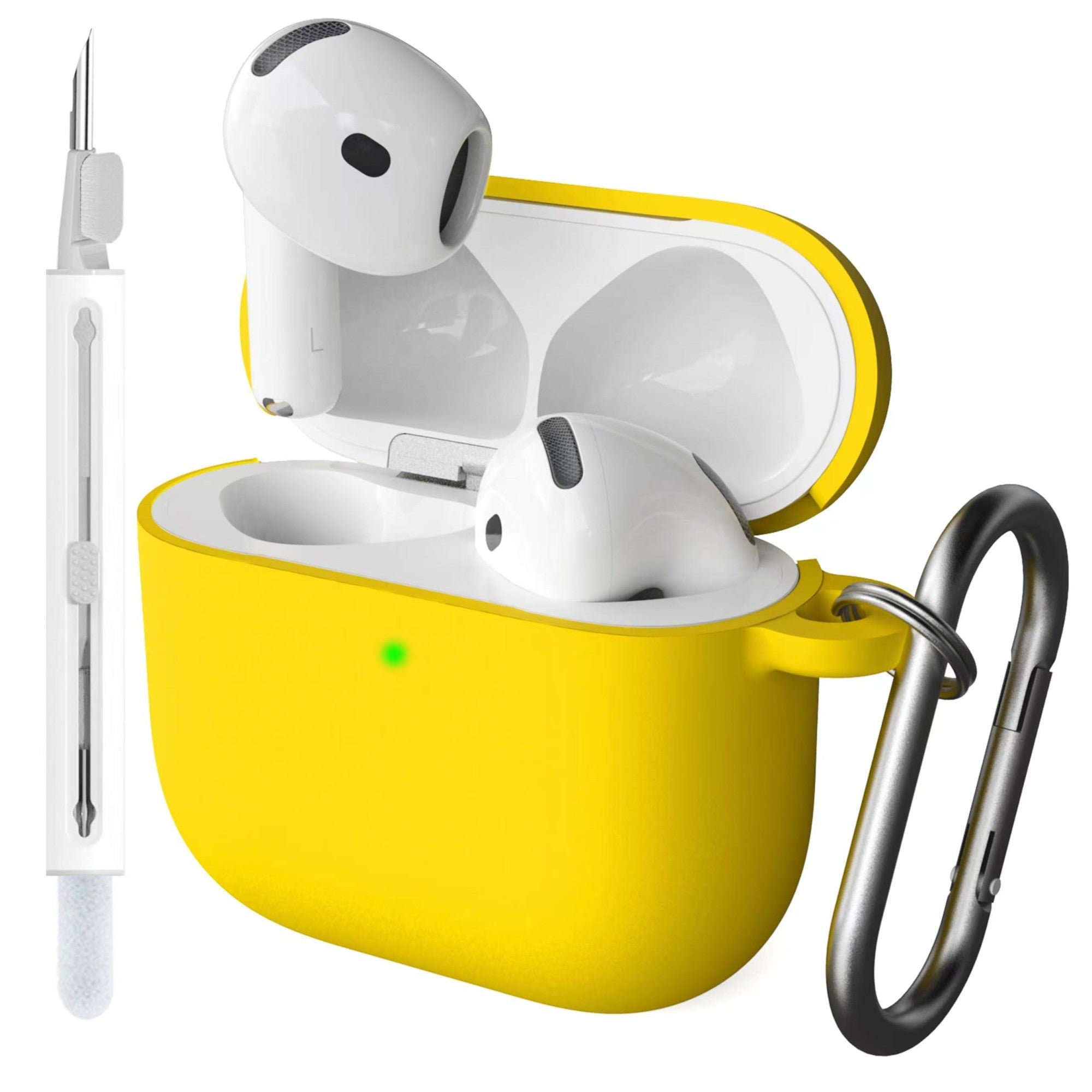 Funda AirPods 4 con kit de limpieza, funda protectora de silicona suave para Apple AirPods 4 generación para mujeres y hombres