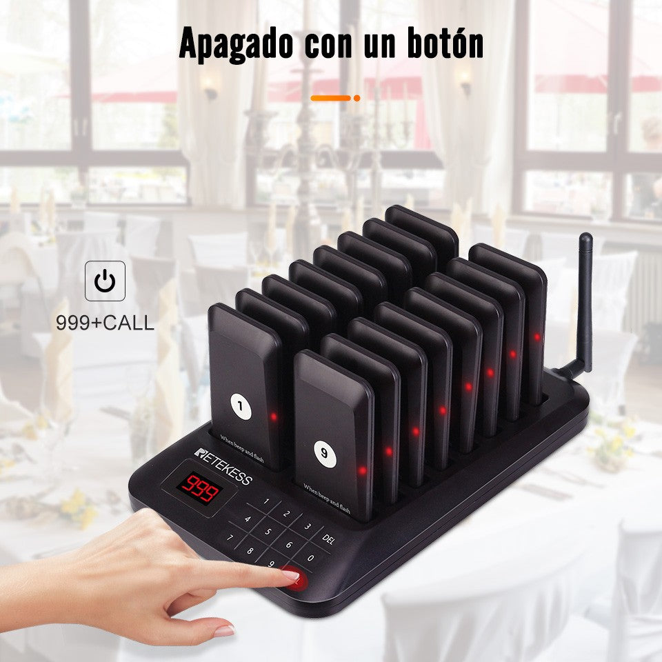RETEKESS TD157 Sistema de Llamada Inalámbrico para Restaurantes, Localizadores de Mesa, Receptores de Señal Sonora para Food Trucks, Restaurantes de Comida Rápida, Cafeterías y Bares