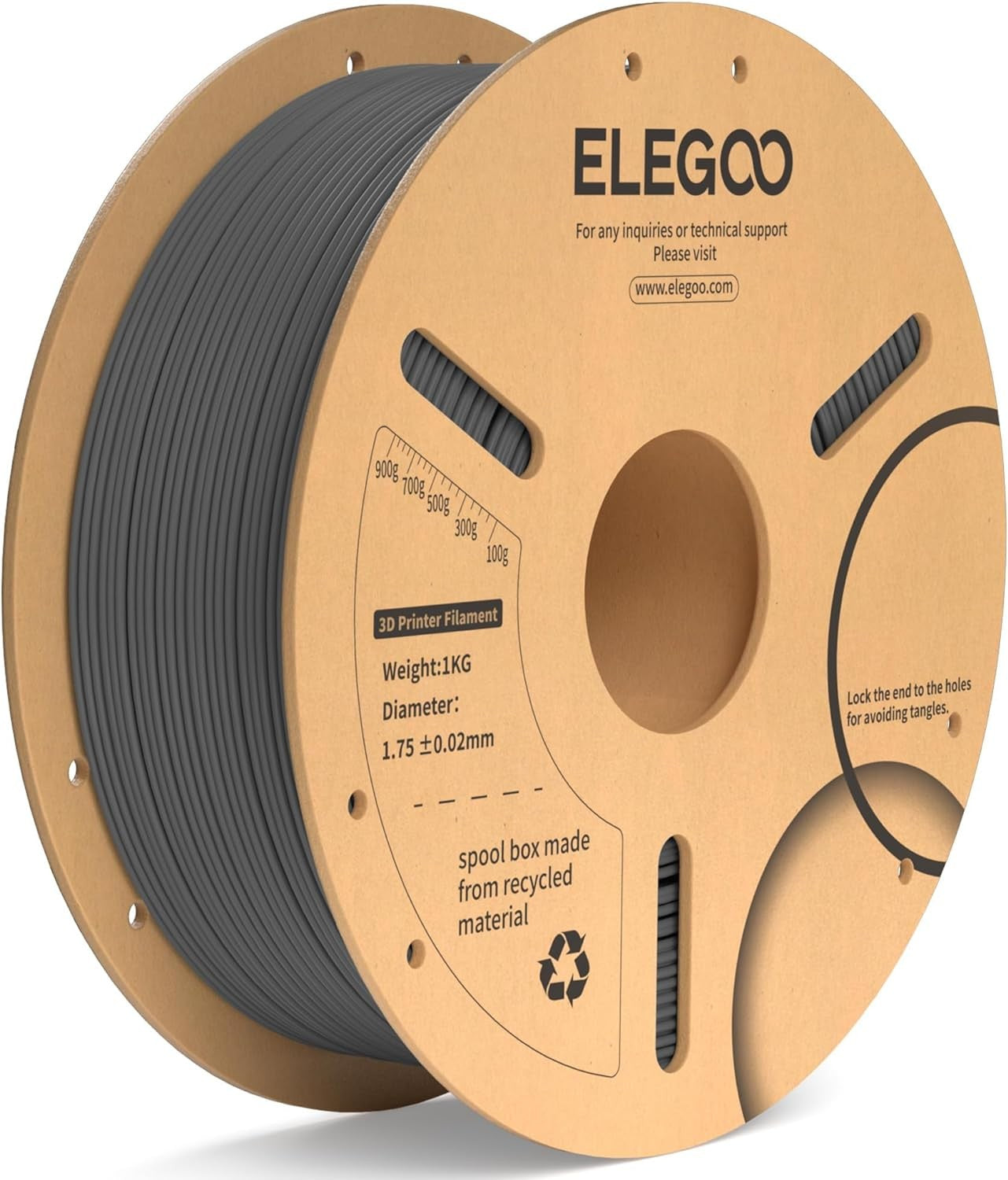 Filamento ELEGOO PLA+ de 1.75mm, PLA 3D para Impresoras 3D, Material Compatible con la Mayoría de las Impresoras FDM (1KG/Carrete, 2.2 lbs)