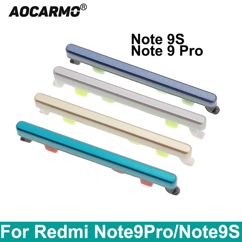 Aocarmo para Xiaomi Redmi Note 9 Pro Note9S volumen arriba abajo botón interruptor lateral pieza de repuesto