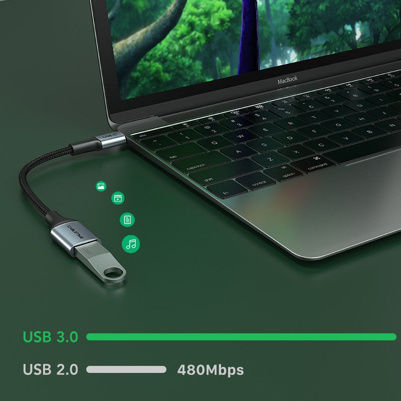 Cabletime-Cable USB C OTG tipo C macho a adaptador USB hembra, transmisión de 5GBPS, Cable de carga rápida para Xiaomi Mix 3 Huawei C380