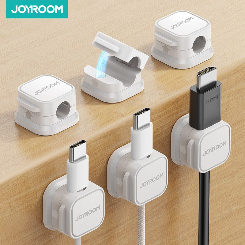 Joyroom 3/6 Uds Clip de Cable magnético soporte de Cable soporte de Cable adhesivo organizador para el hogar Oficina debajo del escritorio gestión de cables