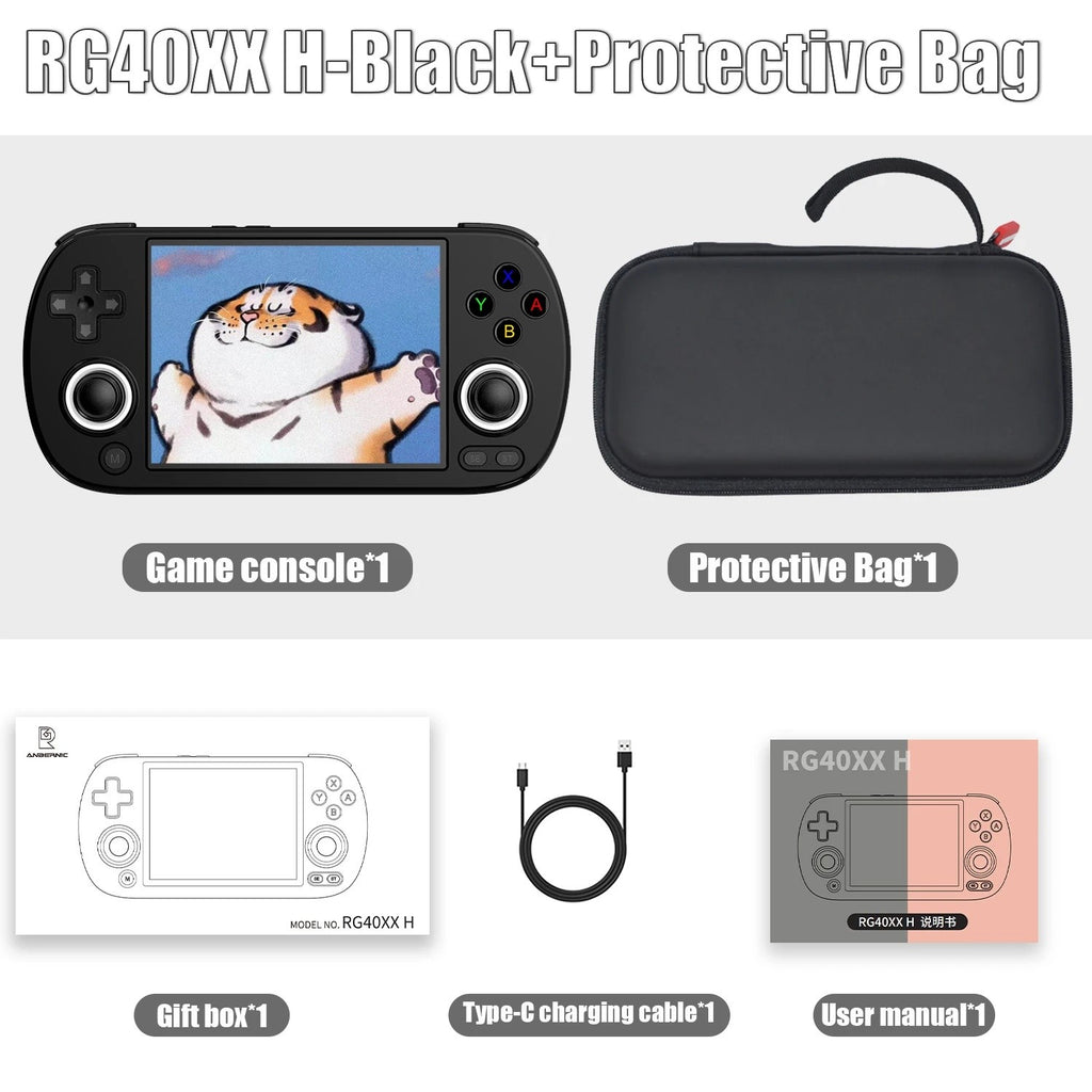 ANBERNIC RG40XX H consola de juegos portátil Retro consolas de videojuegos RG 40XX H 3200mAh 4,0 pulgadas pantalla IPS Joystick iluminación RGB