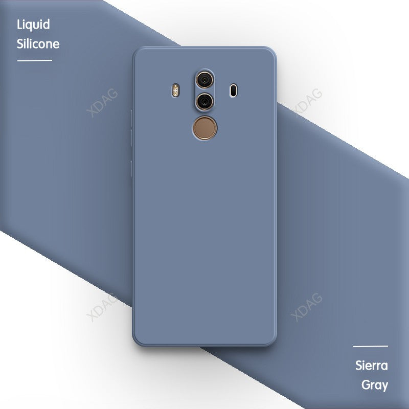 Funda de teléfono oficial de silicona líquida para Huawei Mate10 Mate 10 Pro 10Pro, cubiertas de protección de cámara de Color sólido cuadrado suave para parejas