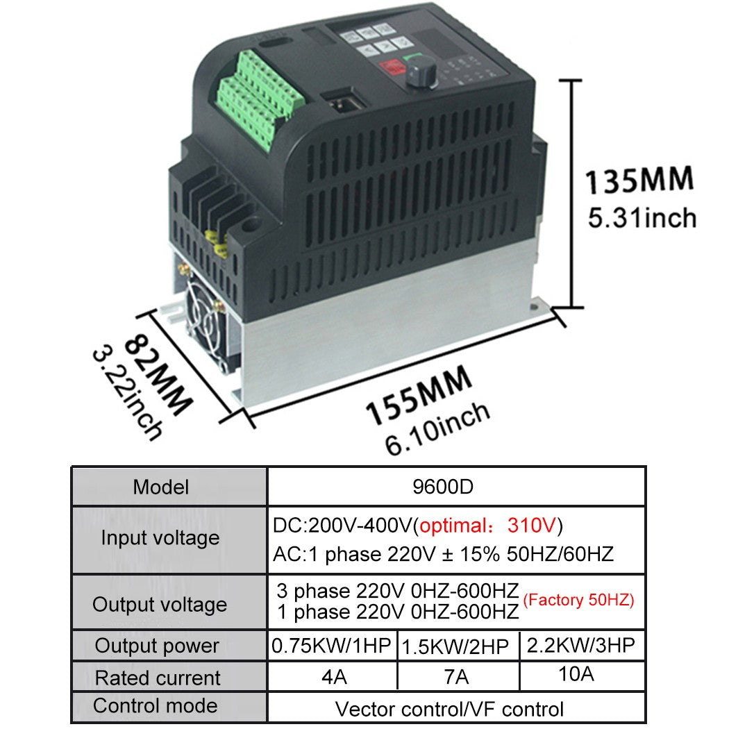 Inversor Solar VFD de 0,75-7,5 kW, 3P CC, 200-400V, entrada de 220V, convertidor de frecuencia de salida, controlador de bomba de agua, Control de velocidad MTTP