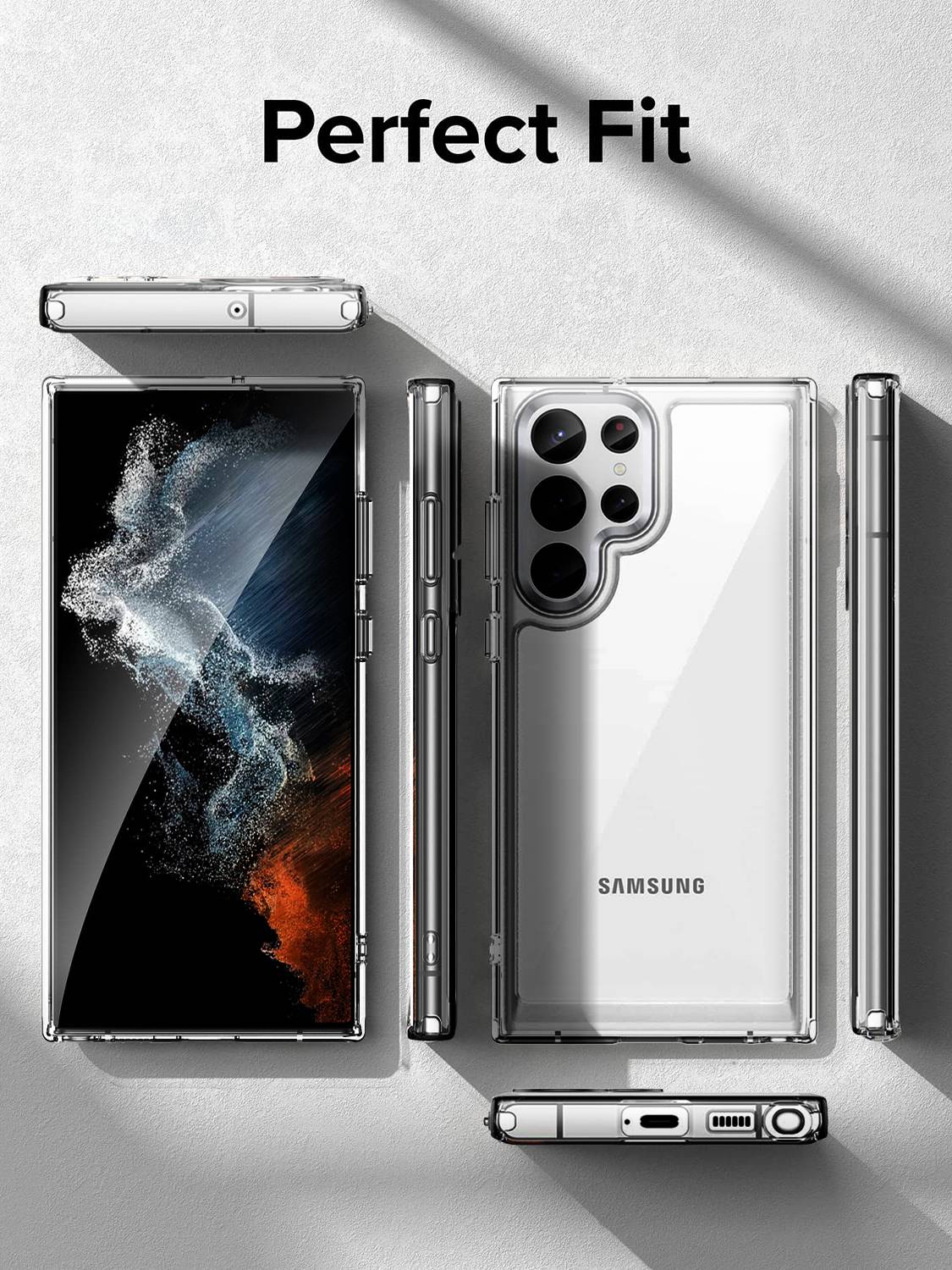 Funda de teléfono transparente de lujo para Samsung Galaxy s24 S23 S22 S21 S20 Ultra Plus TPU parachoques botones de Metal funda dura transparente